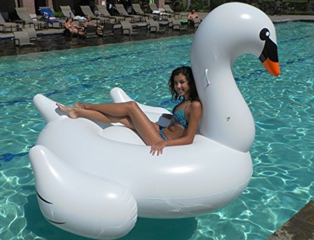 Liquifactor Inflatable Giant Swan 75" Rideable Toy Party Leisure Giagantic Float 388328-LF