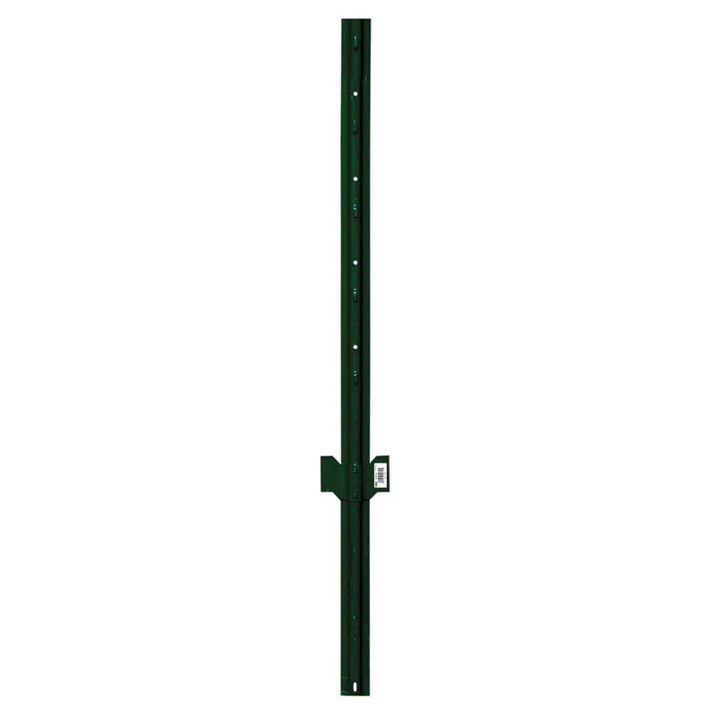 Photo 1 of ***(1post is bent))***2 pcs Everbilt 2-1/4 in. x 2-1/2 in. x 4 ft. Green Steel Fence U Post