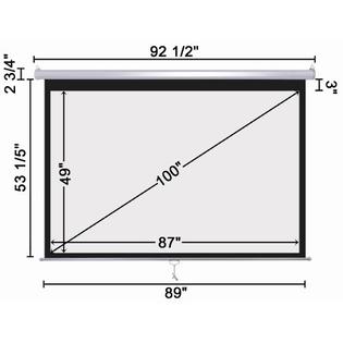 Koval Inc 16pjs014 M100r169 Manual Pull Down Projector Screen Wall Mounted 100 16 9 - Wall Mounted Projector Screen Sizes Koval Inc 16pjs014 M100r169 Manual Pull Down Projector Screen Wall Mounted 100 16 9 - Wall Mounted Projector Screen Sizes