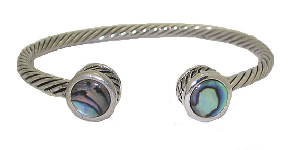 Avatar Jewelry Antique Silver Abalone Bangle Bracelet