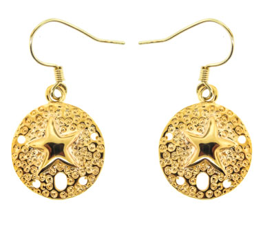 Avatar Jewelry Gold Sand Dollar Earrings