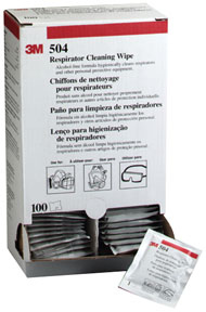 3M Respirator Cleaning Wipe 504/07065(AAD), Alcohol-Free, Individually Packaged