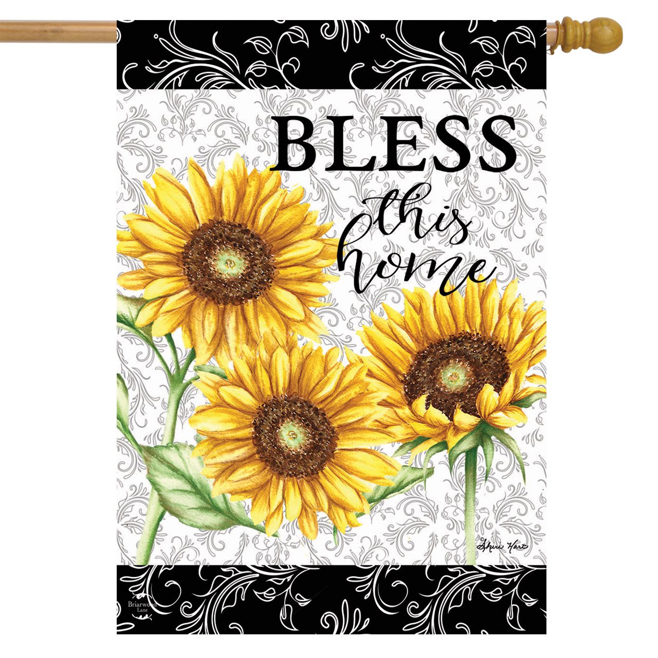 Briarwood Lane Bless This Home Sunflowers Summer House Flag Floral 28" x 40" Briarwood Lane