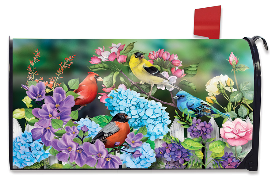 Briarwood Lane Feathered Friends Spring Magnetic Mailbox Cover Floral Standard Briarwood Lane