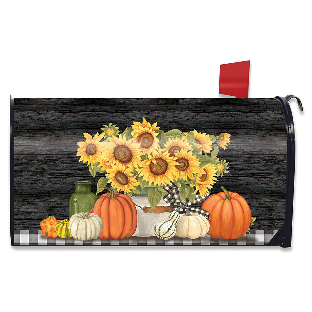 Briarwood Lane Fall's Glory Floral Magnetic Mailbox Cover Autumn Sunflowers Standard