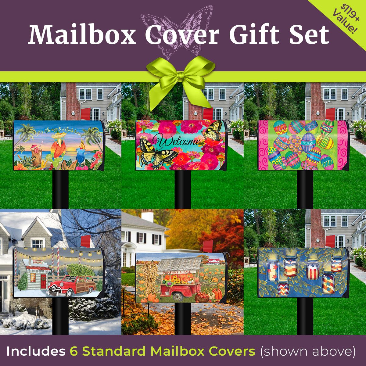 Briarwood Lane The Ultimate Standard Size Mailbox Cover Gift Set (6 Designs) Briarwood Lane