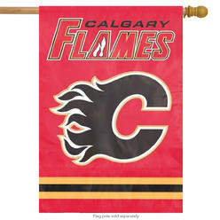 Party Animal Inc Party Animal- Inc. AFFLM Applique Banner Flag - Calgary Flames