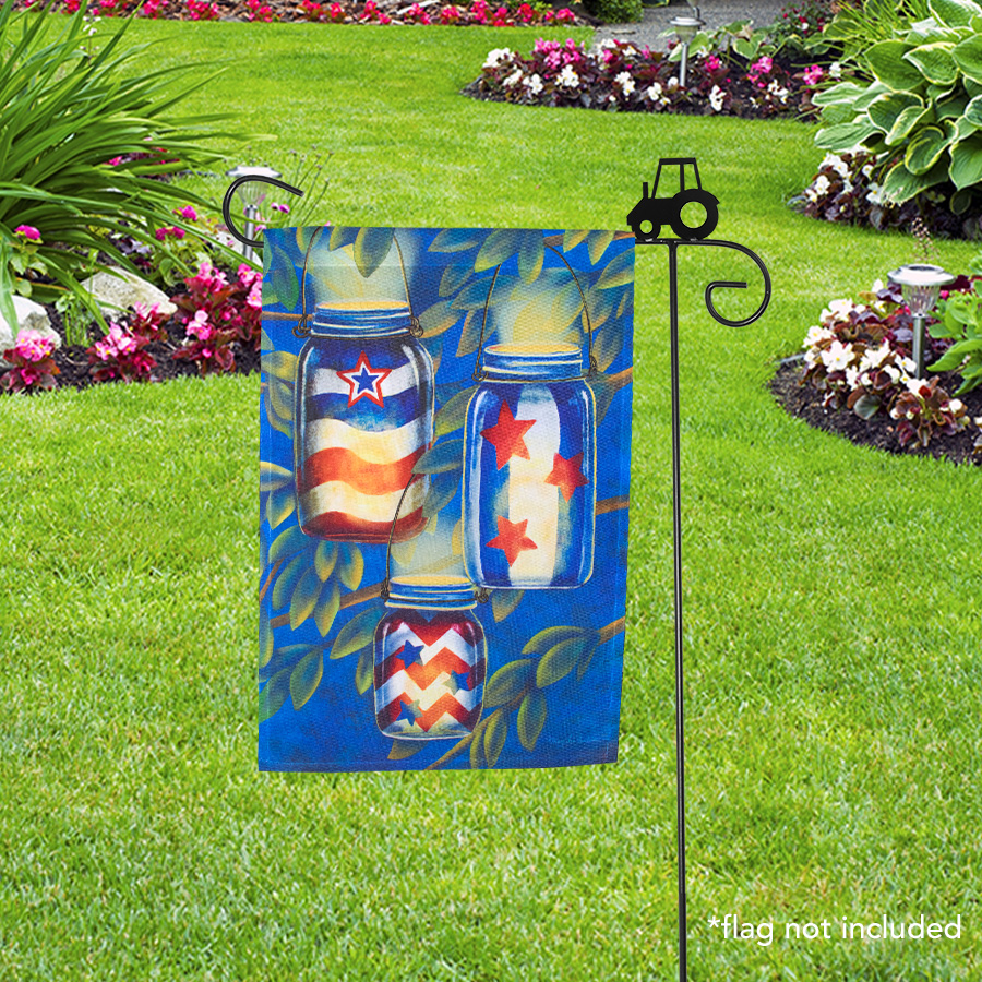 Briarwood Lane Wrought Iron Tractor Garden Flag Stand