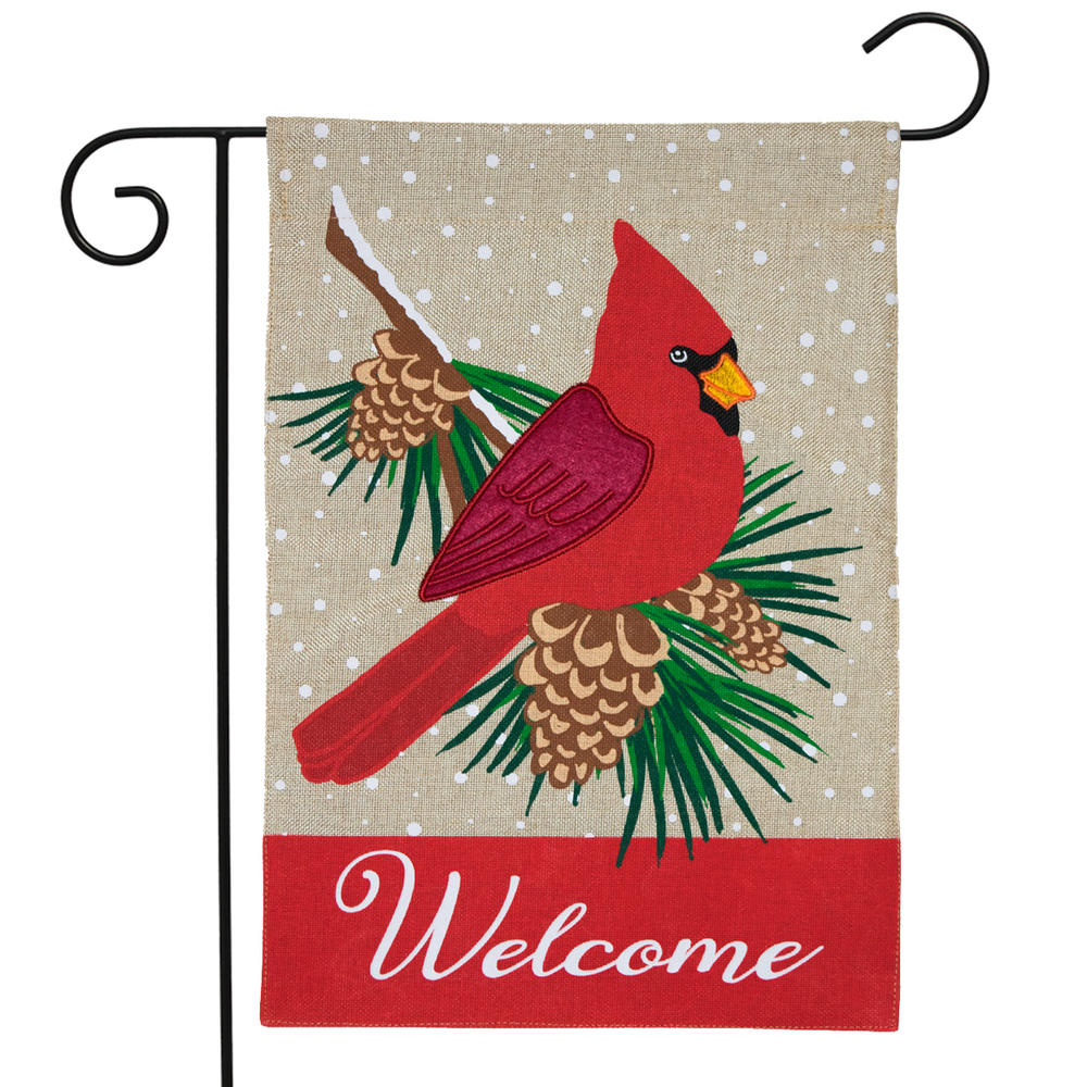 Briarwood Lane Cardinal Winter Burlap Garden Flag
