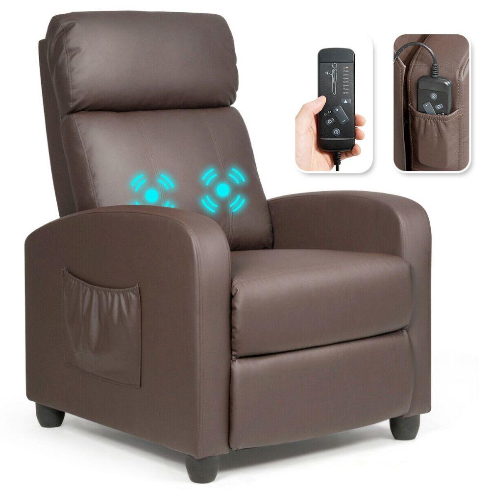 Onetify Reclining Vegan Leather Massage Chair with Foot Rest