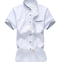 Amtify Mens Stand Collar Short Sleeve Shirt Clearance