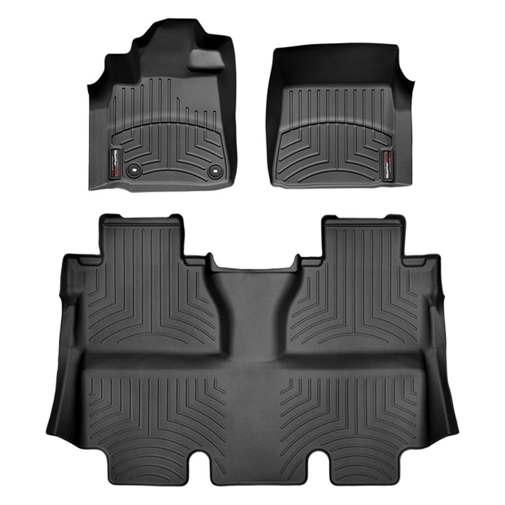 WeatherTech Toyota Tundra 2014 + Crewmax Black Front & Rear Premium Floor Mats FloorLiner 444081-440938 