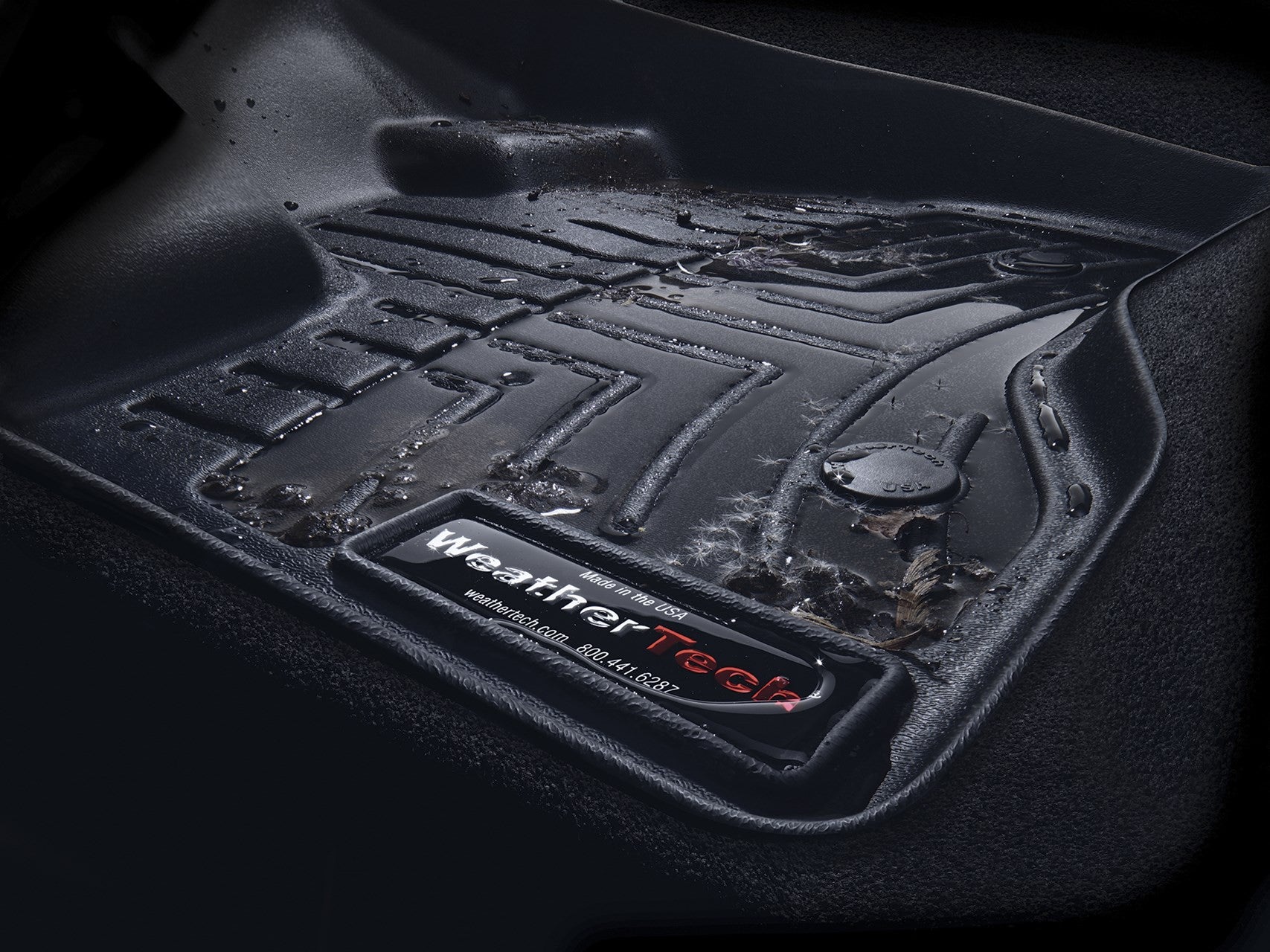 WeatherTech Hyundai Veloster 2012+  Large Front Seatbelt Mounts Black Rear Floor Mats FloorLiner 443422
