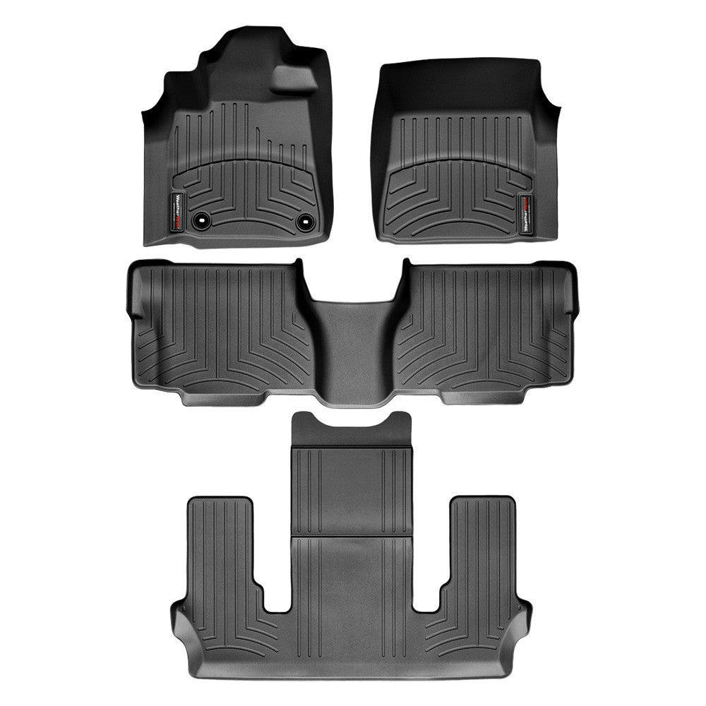 WeatherTech Toyota Sequoia 2012-2015 2nd Row Bucket No Console Black Floor Mats FloorLiner - All Rows 444081-44093-4-5