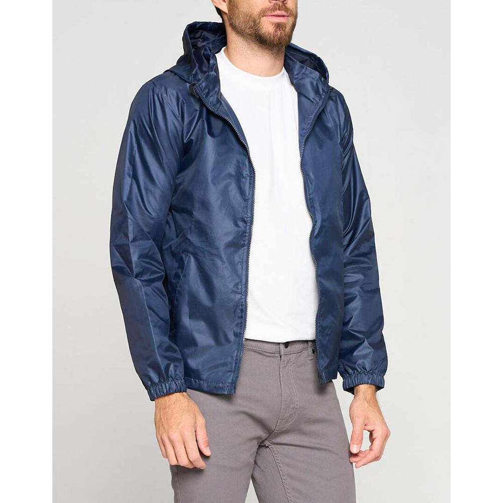 Red Label Men's Water Resistant Windbreaker Zip Up Hooded Lightweight Casual Rain Jacket