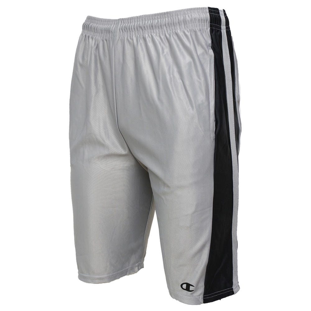 Champion Men's Shorts Athletic Fitness Dazzle Stripe 2 Pockets Training CHD81, Grey, L