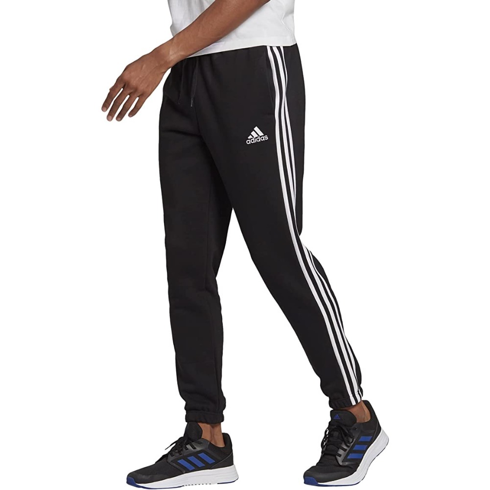 Adidas Men's Joggers Essentials French Terry Tapered Cuff 3-Stripes Gym Pants