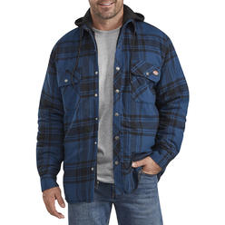 Dickies Men's TJ201 Relaxed Fit Hooded Quilted Plaid Shirt Jacket