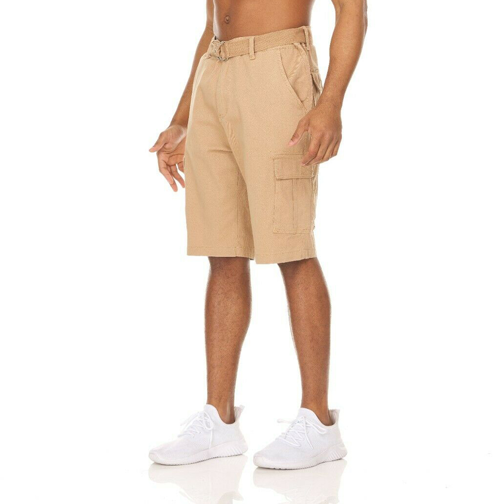 Wicked Stitch Men's Cargo Belted Shorts Casual Cargo Utility Pockets Lightweight Stretch Short