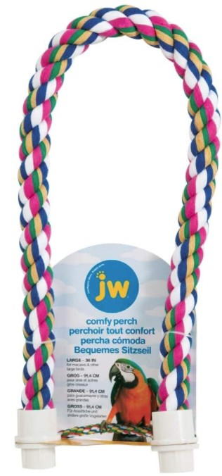 Jw Pet Company JW Pet Comfy Perch For Birds Flexible Multi-color Rope, Large - 36" Length