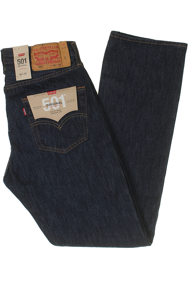 Levi's Levis Mens 501 Original Shrink to Fit Denim Button Fly Classic Rise Jeans