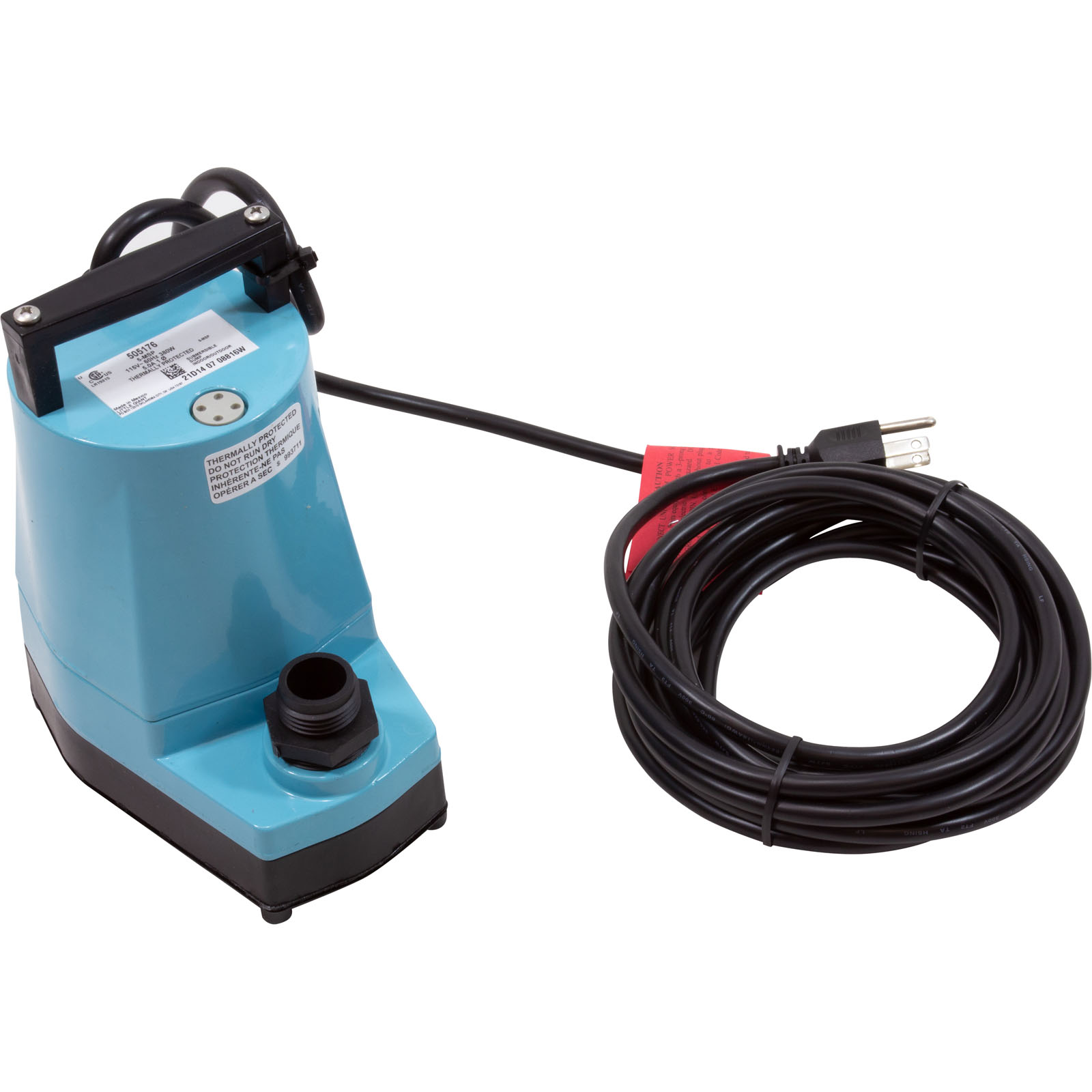 Little Giant Manufacturing Pump, Submersible, Little Giant 5-MSP, 1/6hp, 115v, 1"fpt, 25ft