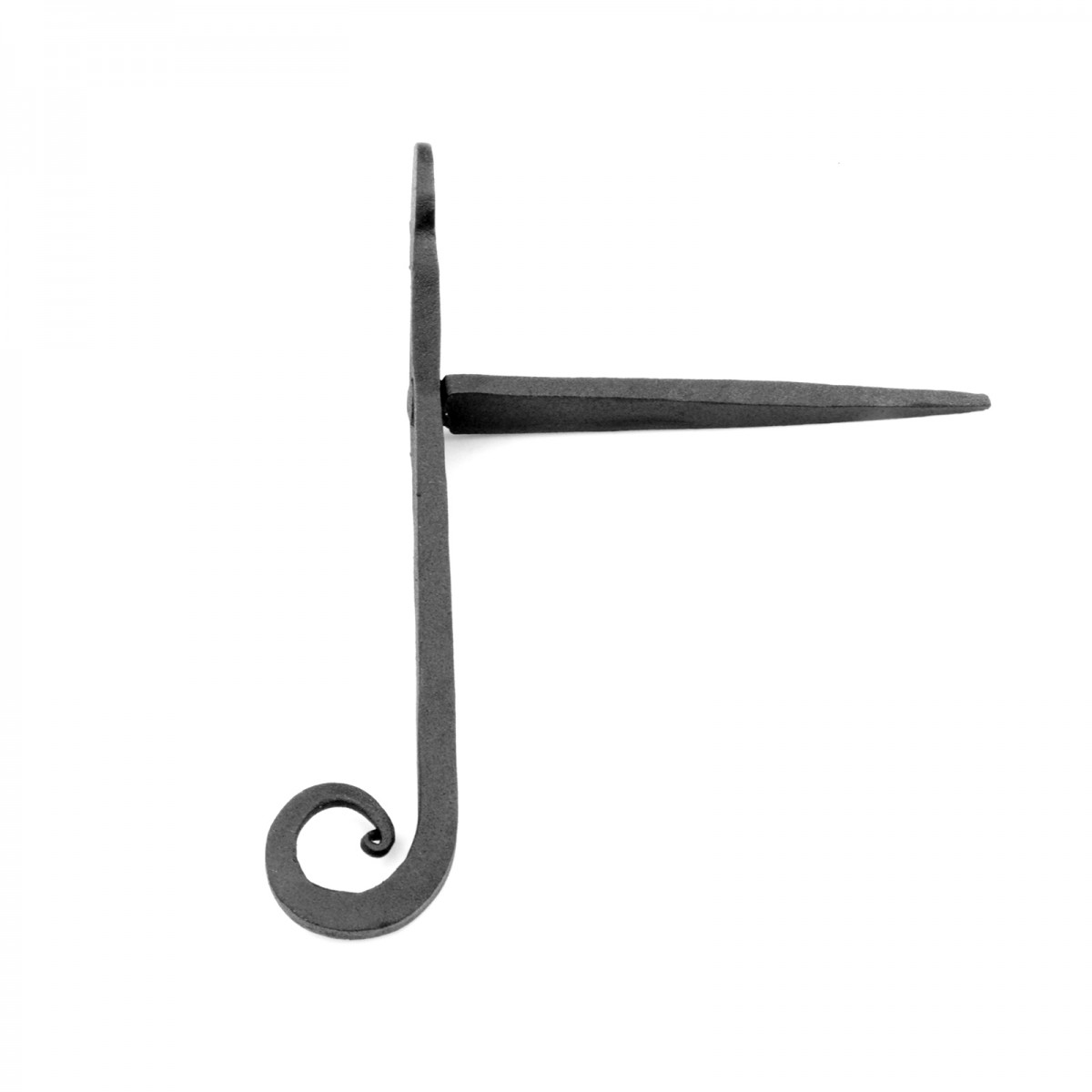Renovators Supply Black Shutter Dog Holders 7" L Wrought Iron Rat Tail Shaped Curved Pack of 3