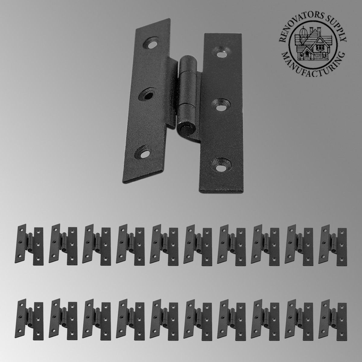 Renovators Supply Wrought Iron Cabinet Hinge H Style  3.1/2" H w/ Offset