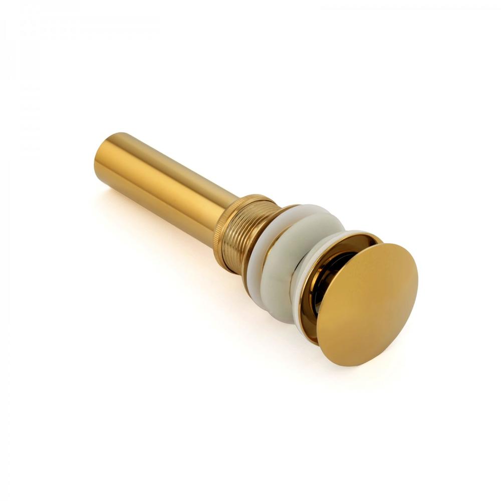 Renovators Supply Brass Polished 2 Pop-up Sink Drain With Overflow PVD Pack of 2