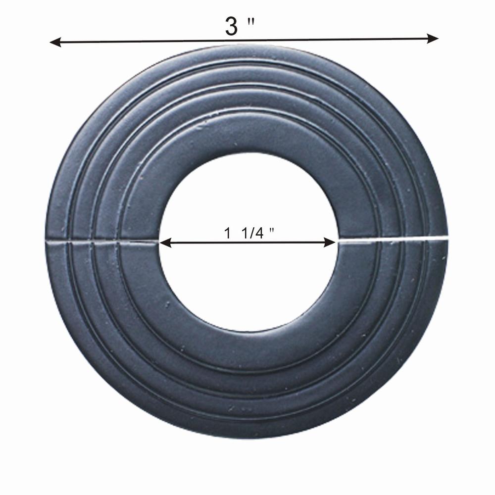 Renovators Supply Black Radiator Flanges Aluminum Escutcheon Ring Plate1.25" ID 3" OD IPS