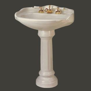 Renovators Supply Ceramic Pedestal Sink Medium Bone Grade A