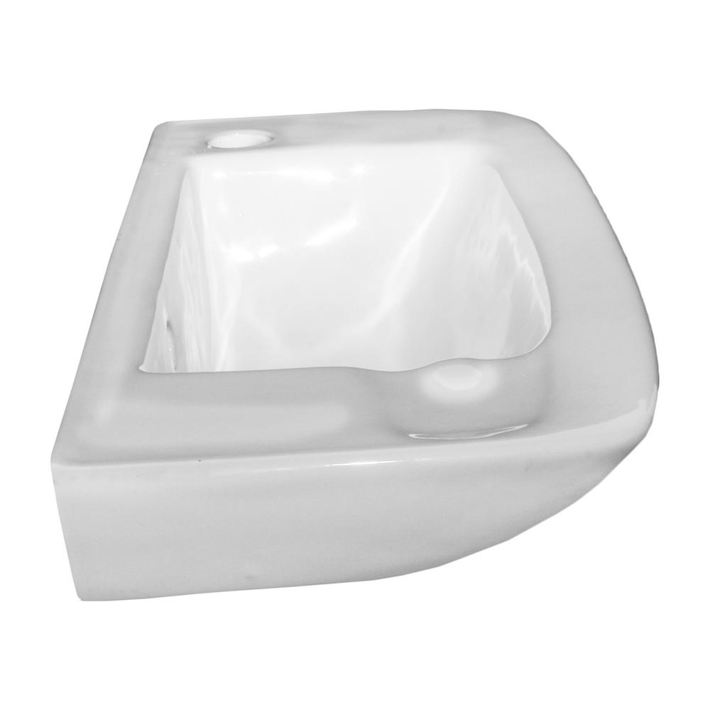Renovators Supply Bathroom Wall Mount Sink in White with Chrome Faucet and Drain