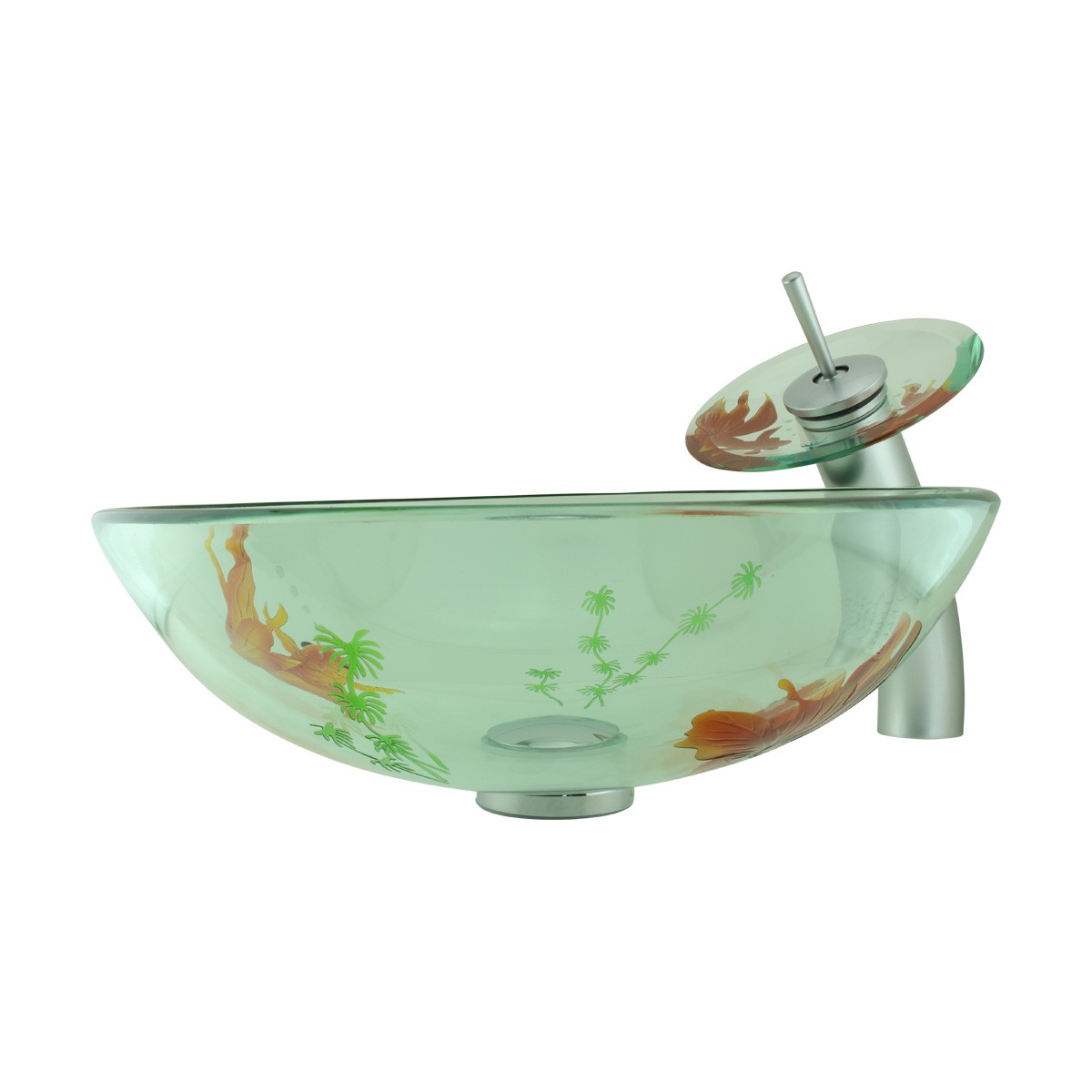 Renovators Supply Bathroom Gl Vessel Sink Koi Fish Waterfall Renovators Supply Bathroom Gl Vessel Sink Koi Fish Waterfall Faucet Combo