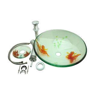 Renovators Supply Bathroom Glass Vessel Sink Koi Fish