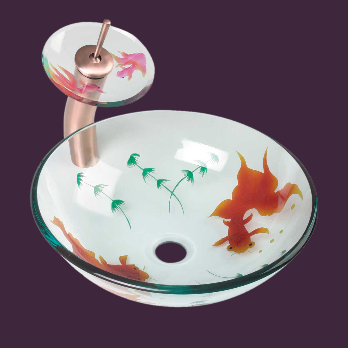 Renovators Supply Gl Vessel Sink Koi Fish Waterfall Faucet Combo Renovators Supply Gl Vessel Sink Koi Fish Waterfall Faucet Combo Package