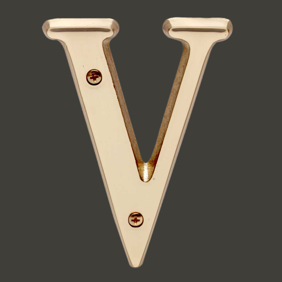 Renovators Supply Letter "V" House Letters Solid Bright Brass 4"