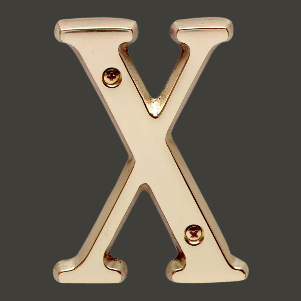 Renovators Supply Letter "X" House Letters Solid Bright Brass 4"