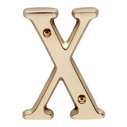 Renovators Supply Letter "X" House Letters Solid Bright Brass 4"