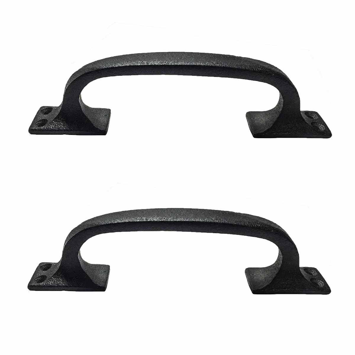 Renovators Supply Black Wrought Iron Pull for Drawer or Door 6 in. Set of 2
