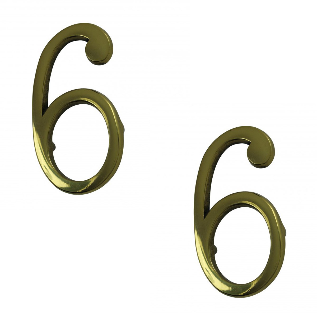 Renovators Supply Bright Solid Brass 3" Address House Number '6' '9' Pin Mount Pack of 2