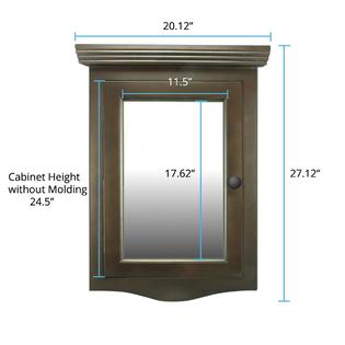 Renovators Supply Dark Oak Wall Mount Bathroom Medicine