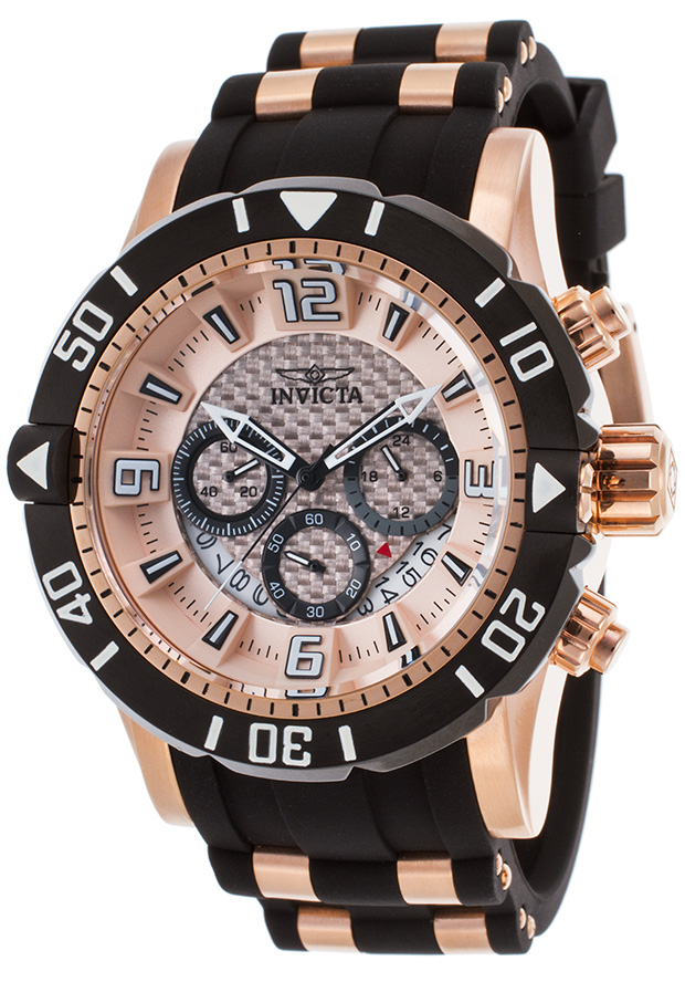 Invicta Men's 23711 Pro Diver Quartz Chronograph Rose Gold Dial Watch