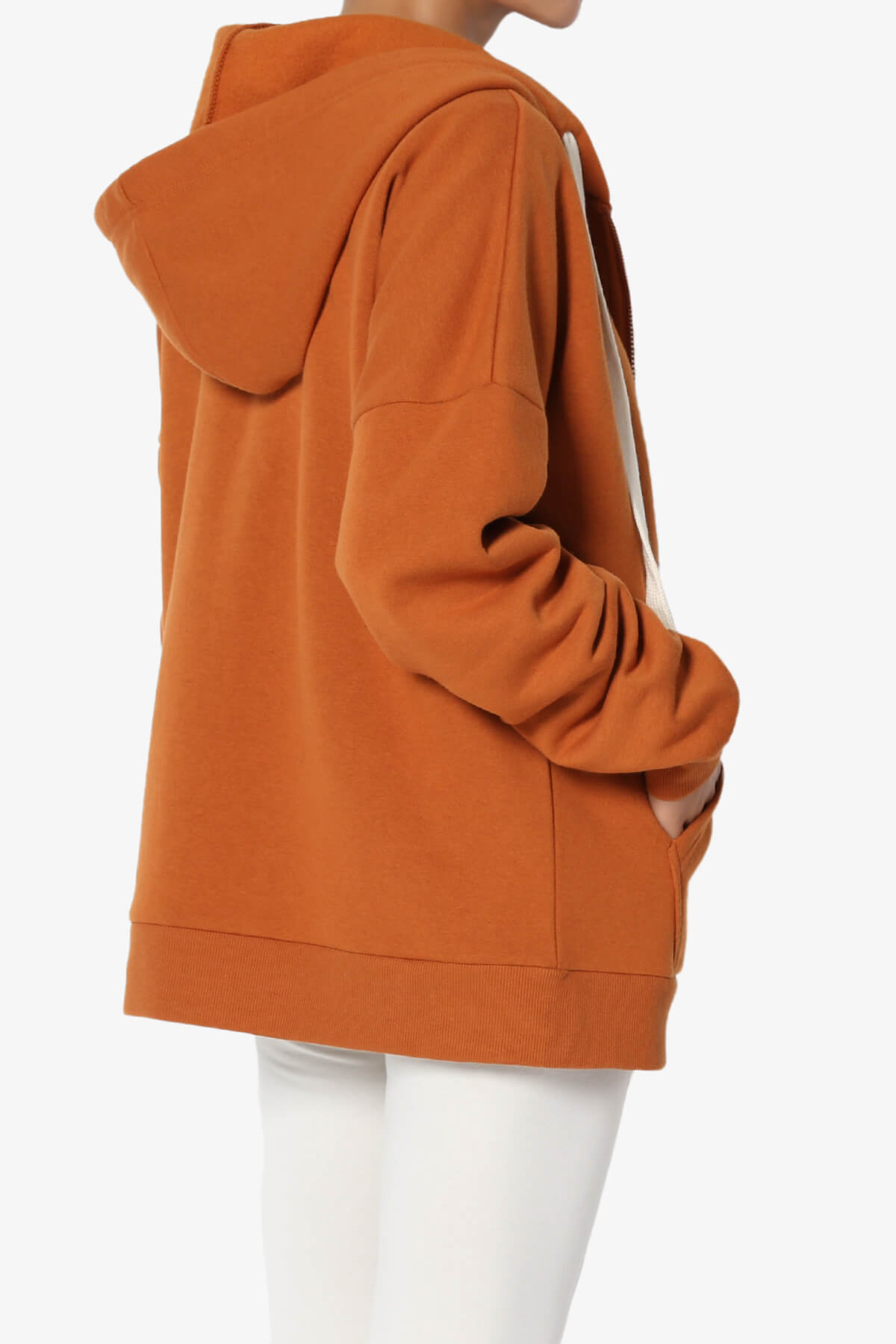 TheMogan Women's Essential Full Zip Cotton Fleece Hoodie Sweatshirt Relaxed Track Jacket