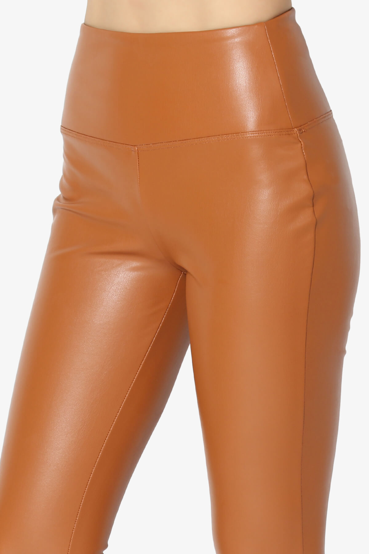 TheMogan Women's Sexy Stretchy Faux Leather Leggings Wide Band High Waist Tights Pants