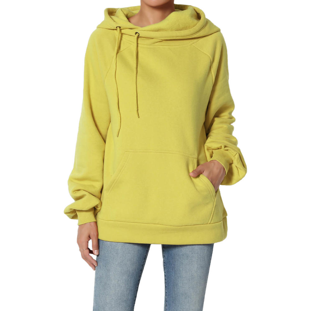 TheMogan Women's Side Drawstring Cozy Fleece Relaxed Fit Hooded Pullover Sweatshirts