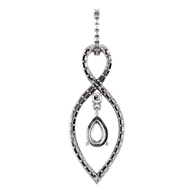 Diamond Designs 14kt White 7x5mm Pear Infinity-Style Pendant Mounting from Diamond Designs