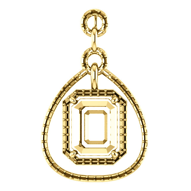Diamond Designs 18kt Yellow 11x9mm Emerald Tear Drop-Styled Pendant with Articulated Dangle from Diamond Designs