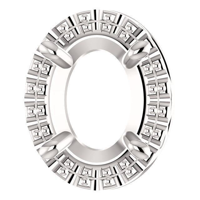 Diamond Designs 10kt X1 White  8x6mm Oval Pendant Mounting from Diamond Designs