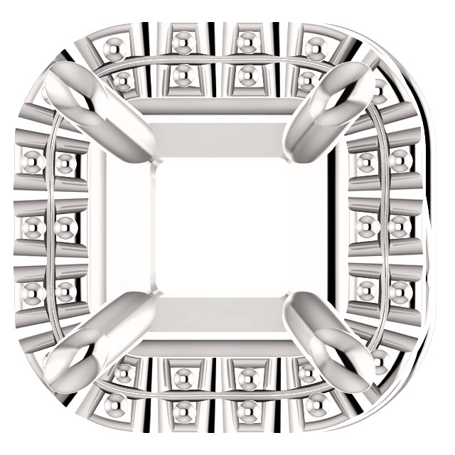 Diamond Designs 18kt White  4.5mm Square Pendant Mounting from Diamond Designs