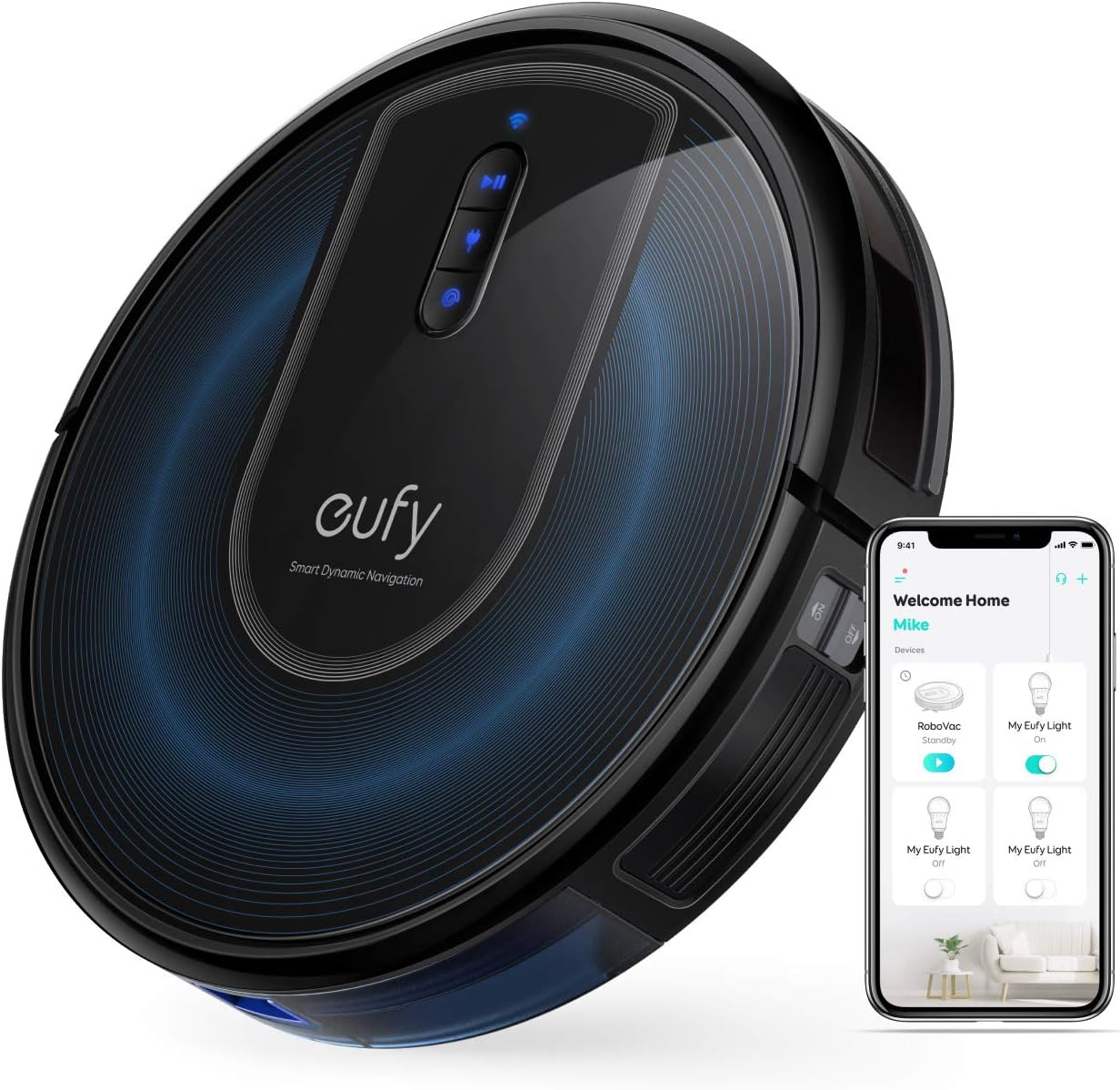 eufy by Anker, RoboVac G30, Robot Vacuum with Smart Dynamic Navigation 2.0, 2000Pa Strong Suction, Wi-Fi, Compatible with Alexa